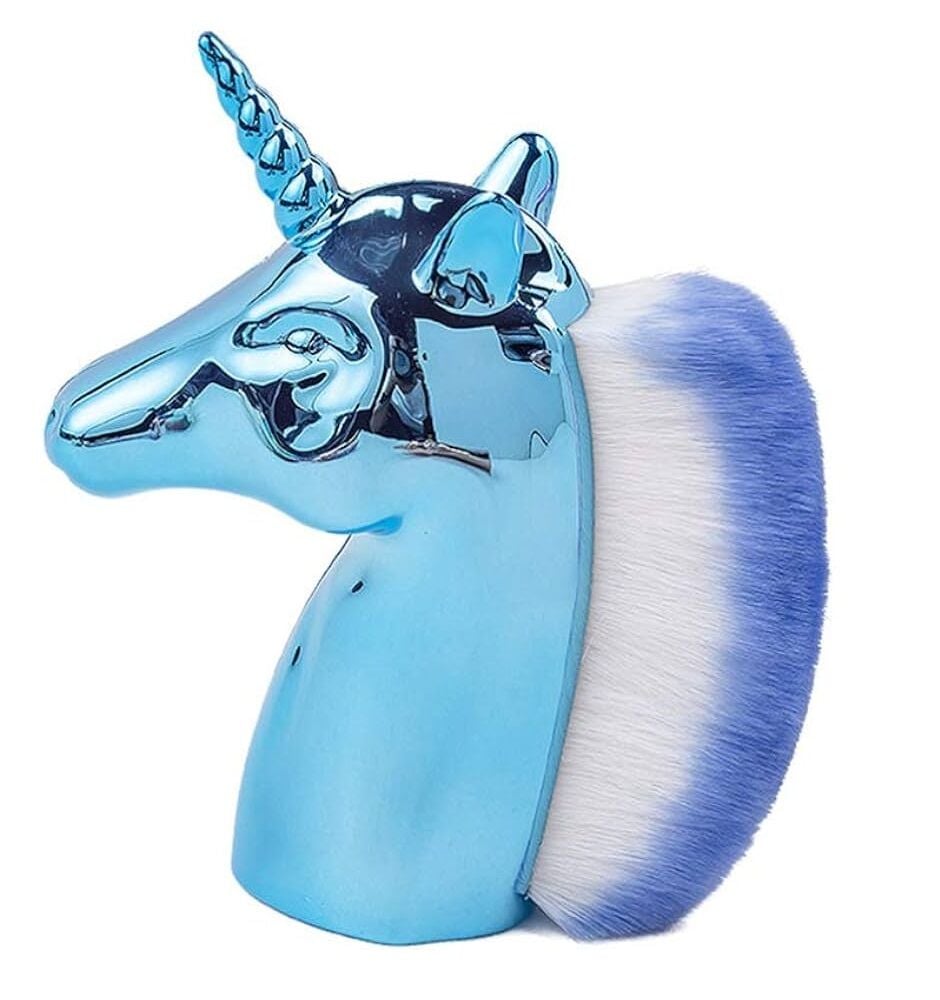 Mavi Unicorn Tırnak Toz Fırçası