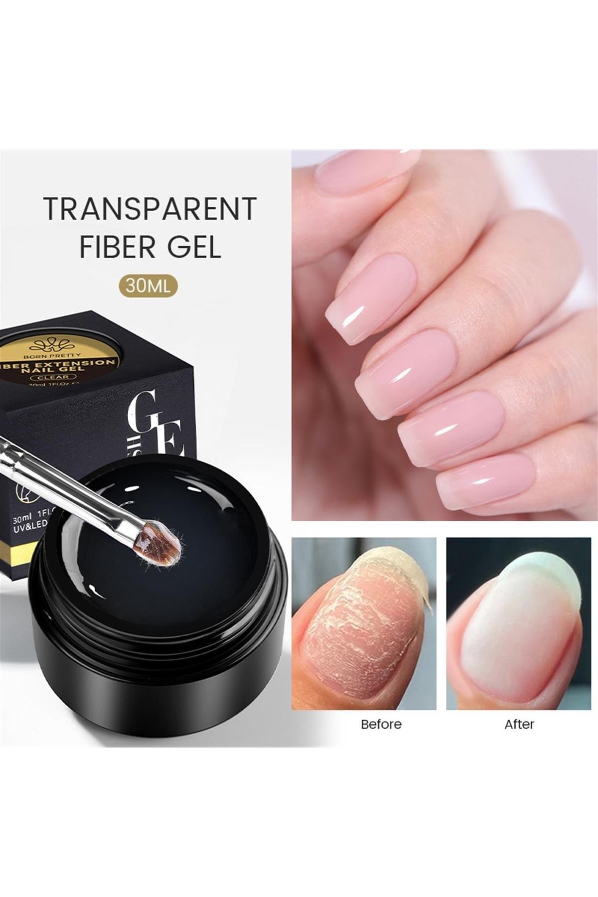 30ml Fiber Glass Extension Nail Gel (FIBER GLASS EXTRA SAĞLAM UZATMA& ONARIM JELİ)