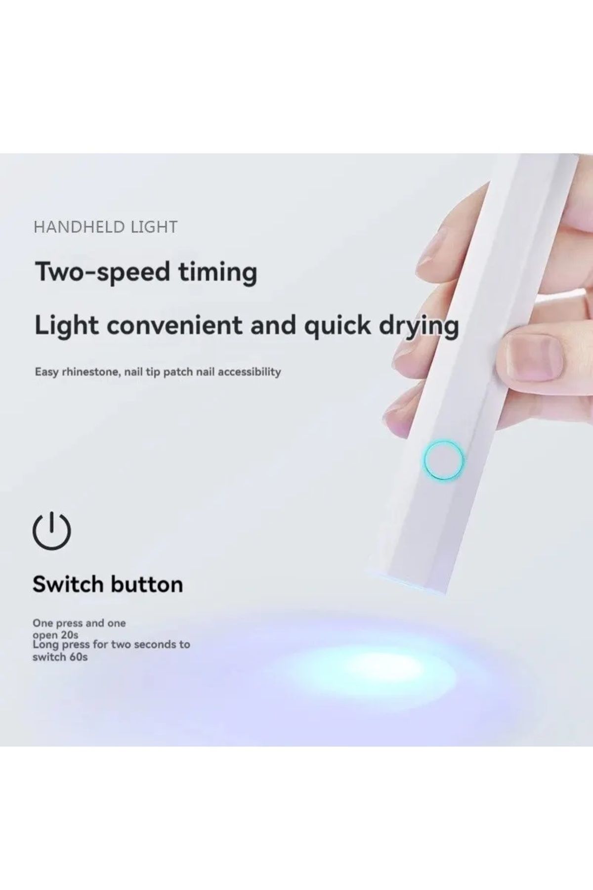 Şarjlı Fener Uv Led Kurutucu Polygel Gel Tips Kurutucu 3 Watt