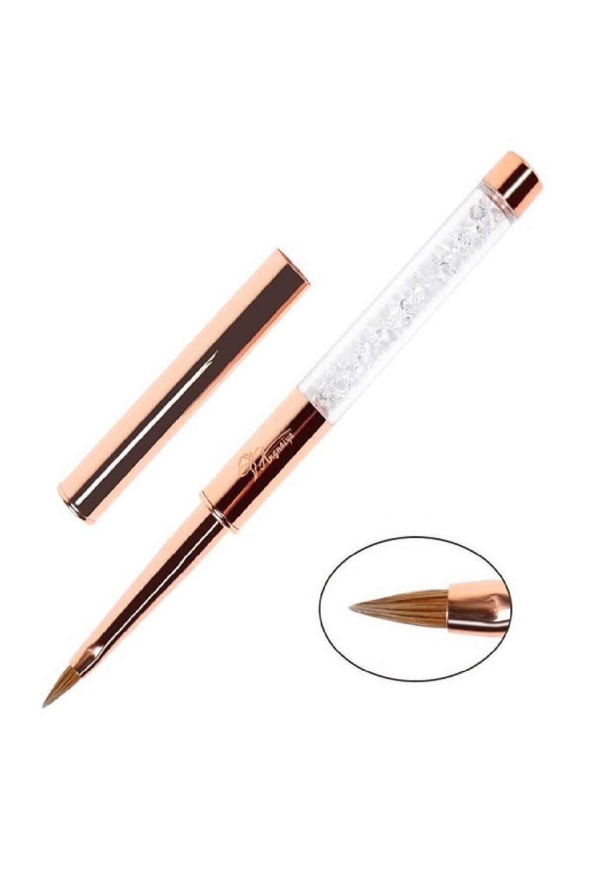 Rosegold Kapaklı Akrilik Fırçası