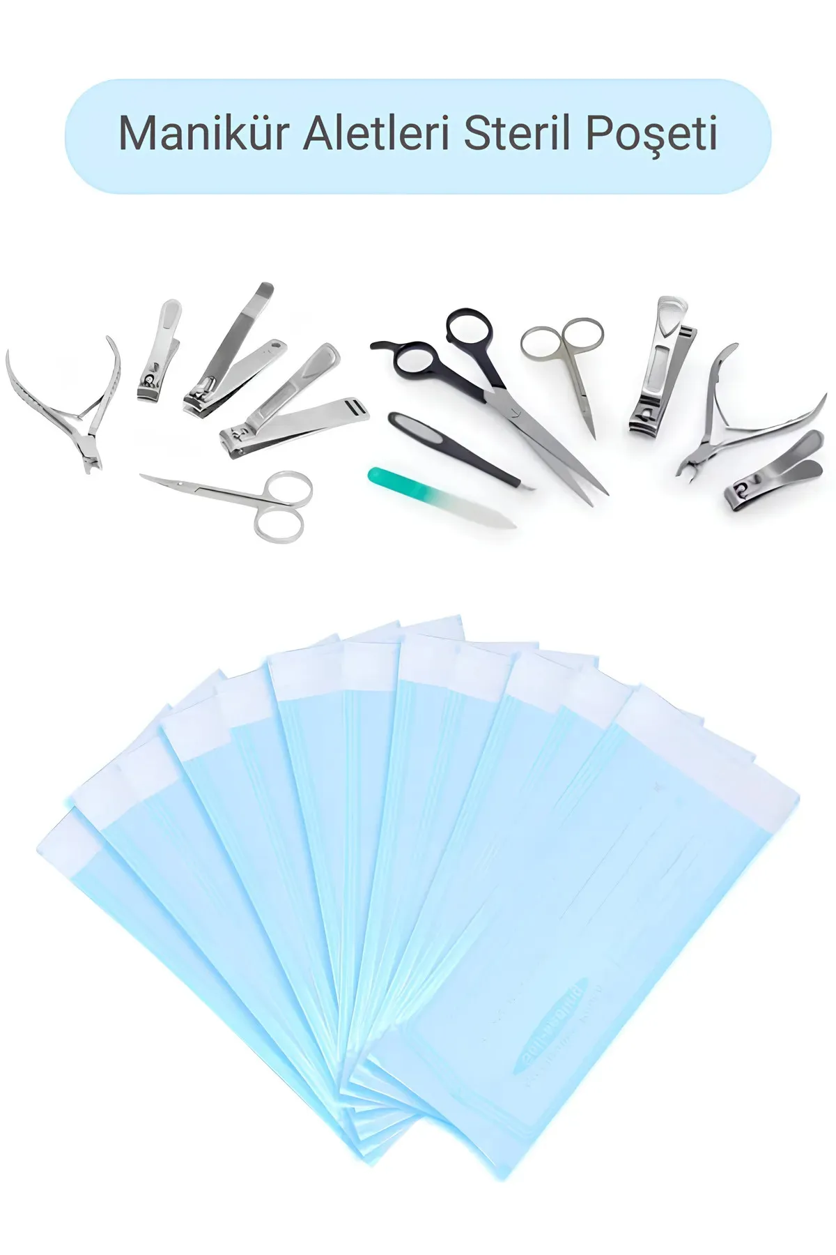 200 Adet Tırnak Pens Kronk Sterilizasyon Poşeti 90x260mm