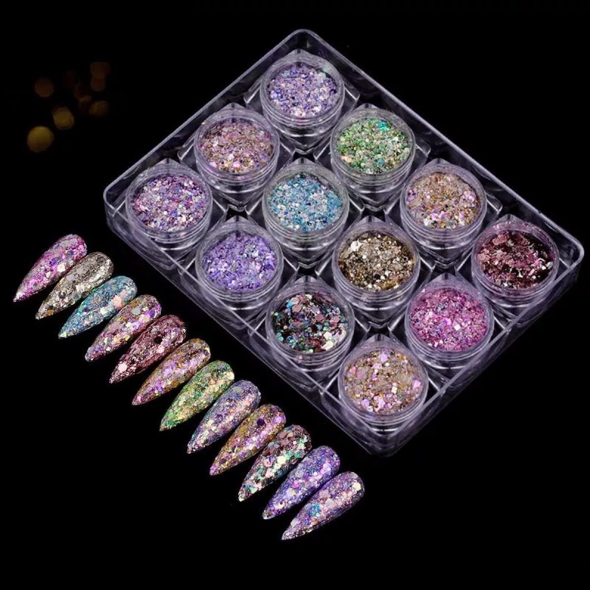 12'li Tırnak Süsleme Pul Sim Seti Nail Art VNLS03