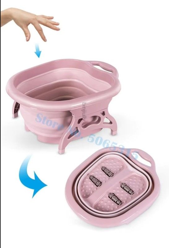 Renkli Plastik Katlanabilir Pedikür Leğeni Pedikür Kabı