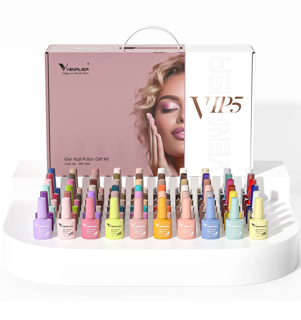 VİP 5 60 Renk Uv Led Kalıcı Oje Seti Kartela + Primer + Base + Topcoat