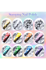 Born Pretty 12 Renk Nail Art Stampıng Baskı Boya Seti