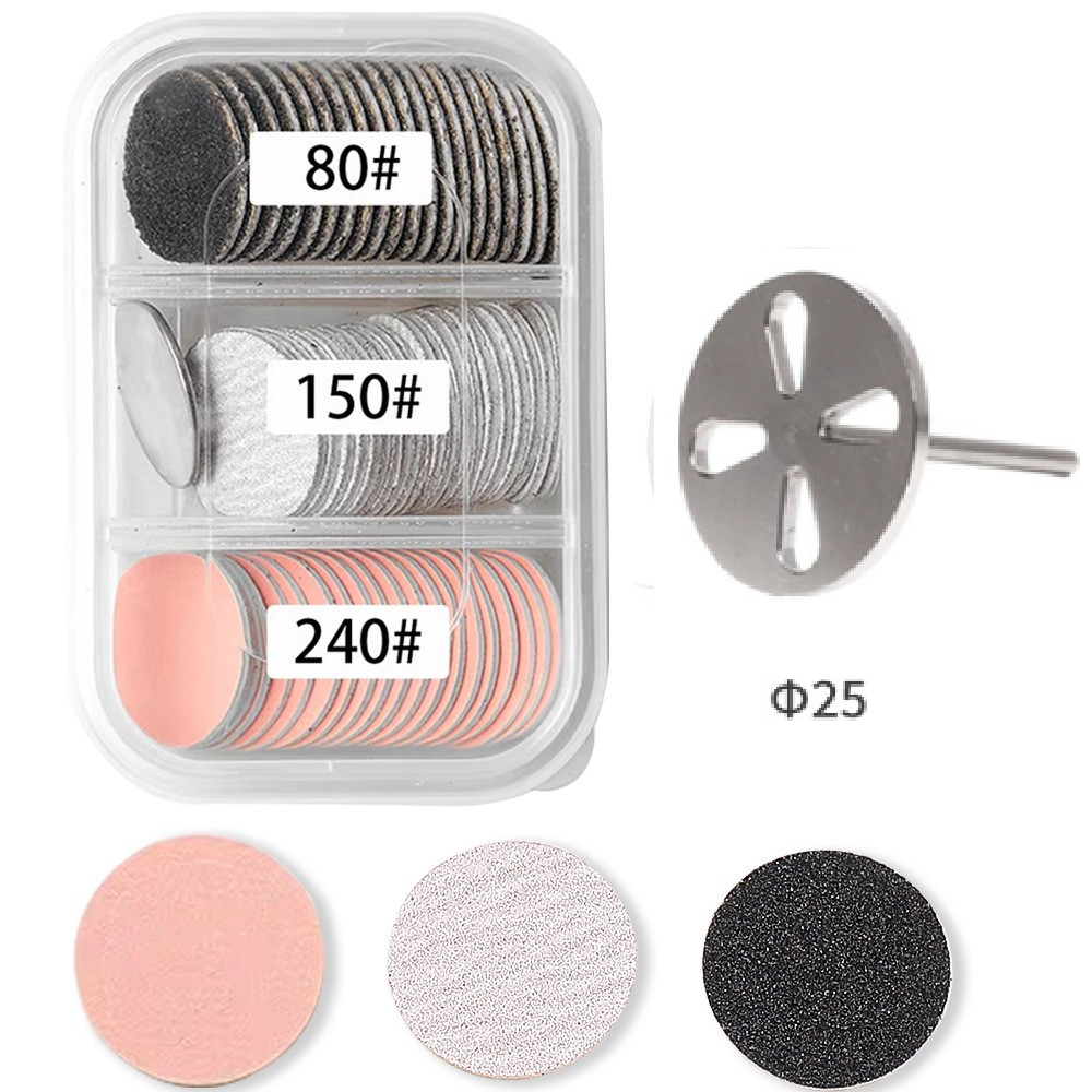 25 Mm Pododisk Set Pedikür Ponza Disk 1 Adet Başlık 60 Adet Zımpara