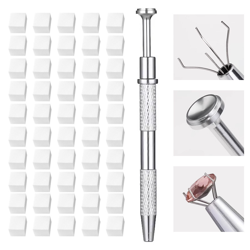 1 Adet Metal Tutucu + 50 Adet Tırnak Ombre Süngeri Nail Art Beyaz Renk