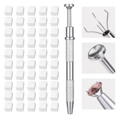 1 Adet Metal Tutucu + 50 Adet Tırnak Ombre Süngeri Nail Art Beyaz Renk