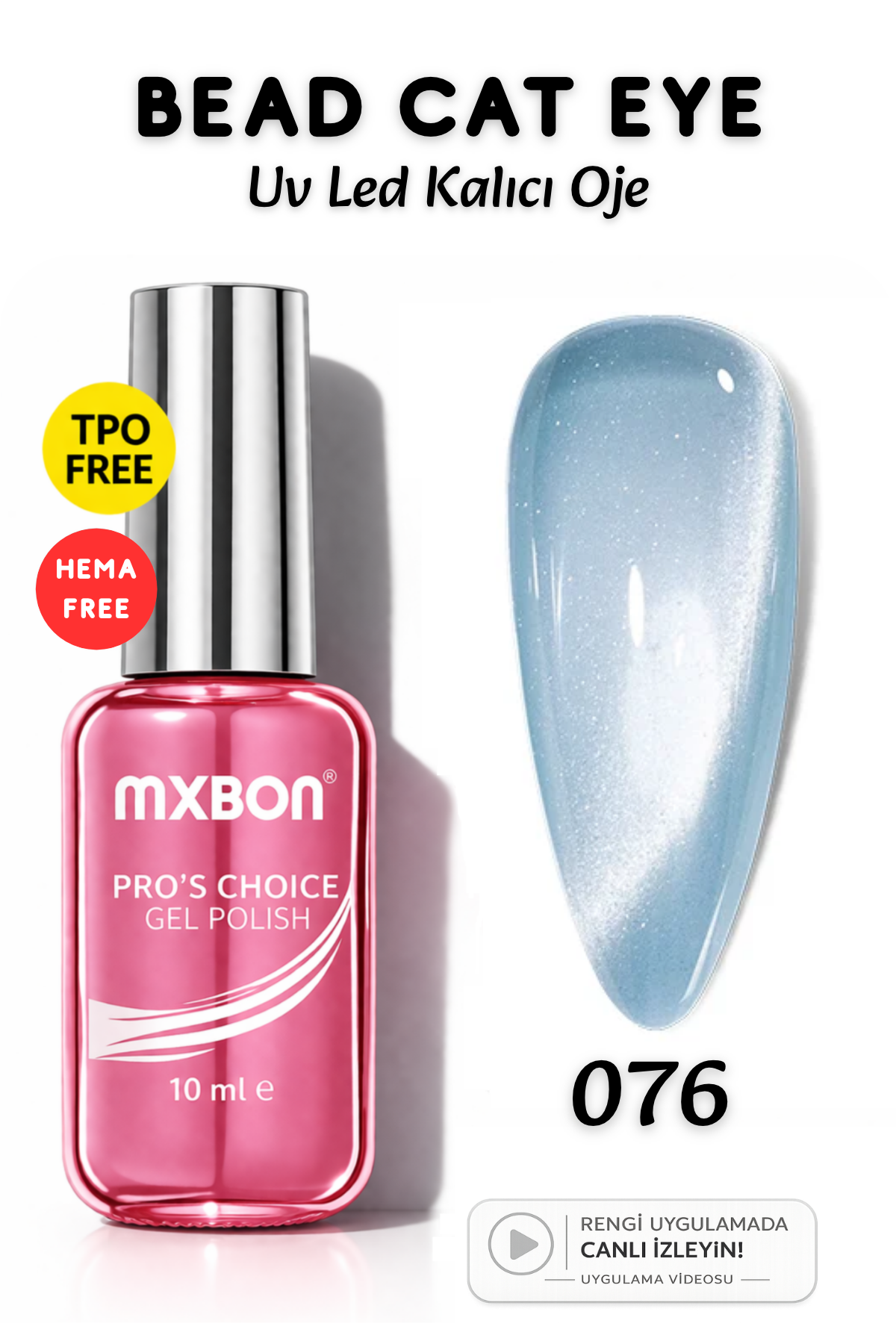 Mxbon Kalıcı Oje 10 ml Hema & TPO Free :